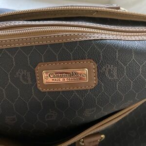 Dior Brown Geometric Pattern Handbag